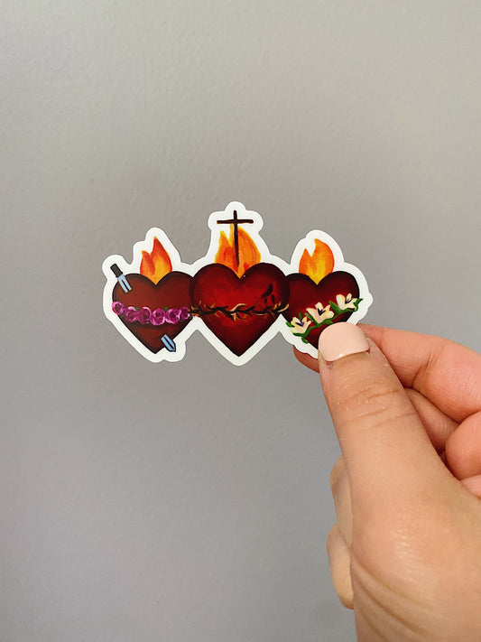 Hearts of the Holy Family Sticker