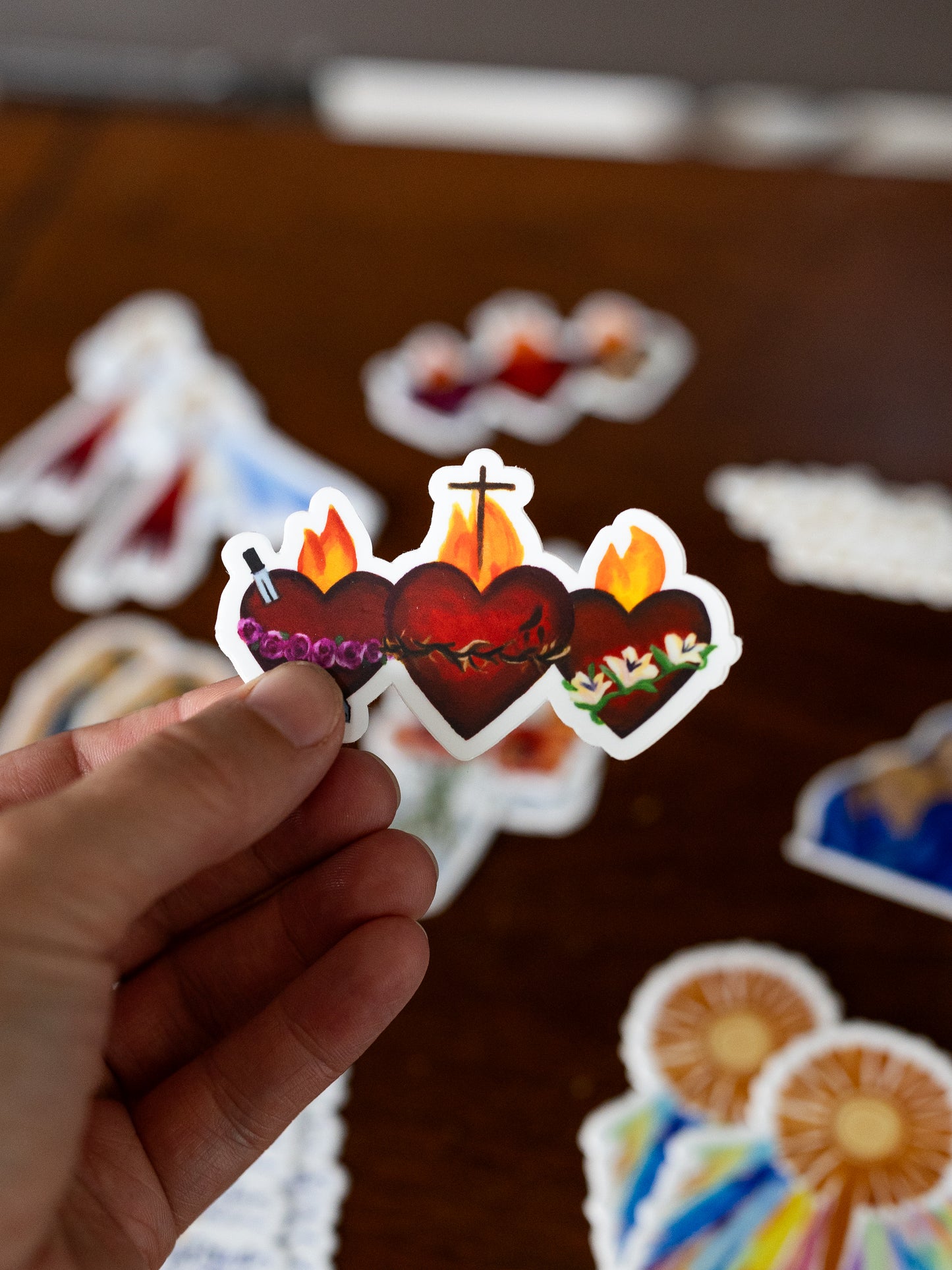 Hearts of the Holy Family Sticker