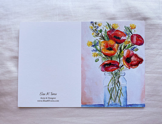 Poppies Floral Card