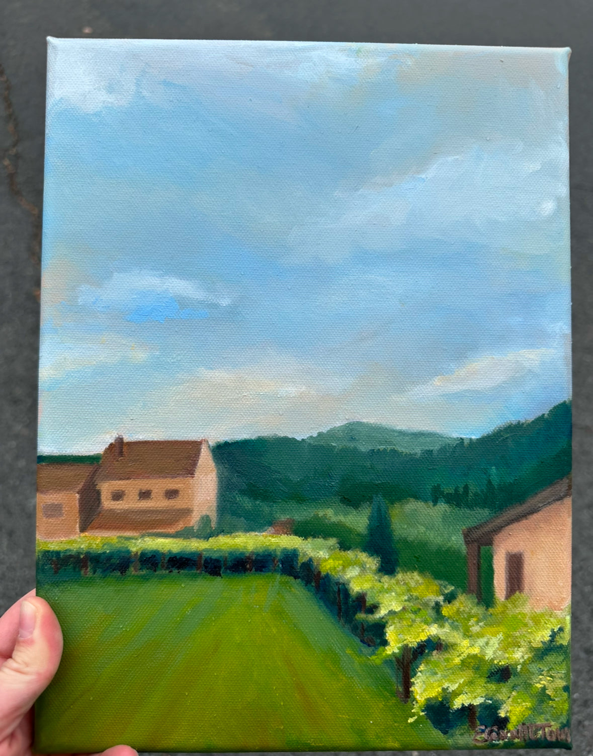 Spanish Winery Landscape Painting