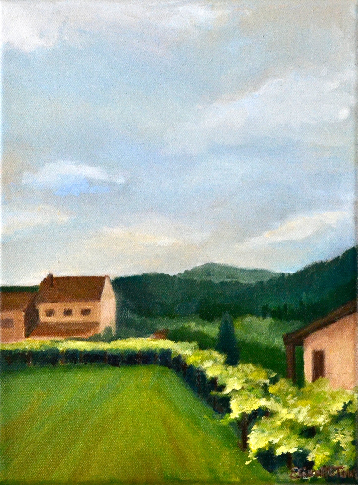 Spanish Winery Landscape Painting